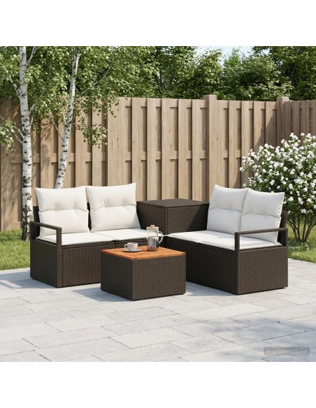 Set di divani 6 pz Nero e Bianco Crema