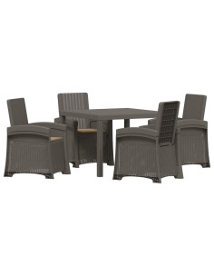 Set da Pranzo per Giardino 5 pz Grigio chiaro e Tortora PP 2