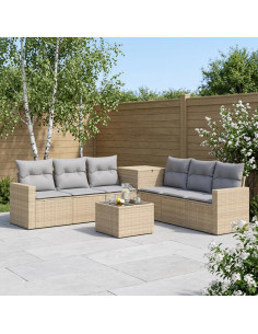 Set di divani 8 pz Beige e Grigio Chiaro