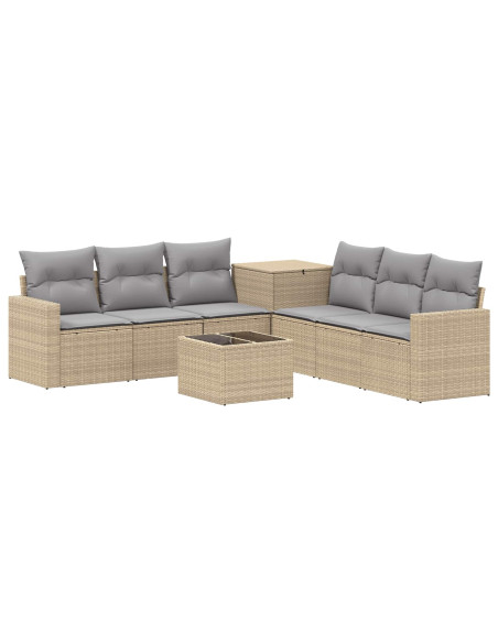 Set di divani 8 pz Beige e Grigio Chiaro