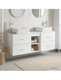Set di Armadi da Bagno 3 pz Bianco 49,5 x 41 x 63 cm