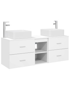 Set di Armadi da Bagno 3 pz Bianco 49,5 x 41 x 63 cm 2