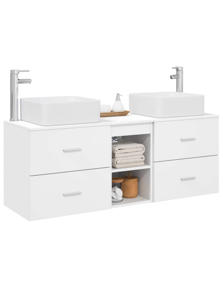 Set di Armadi da Bagno 3 pz Bianco 49,5 x 41 x 63 cm