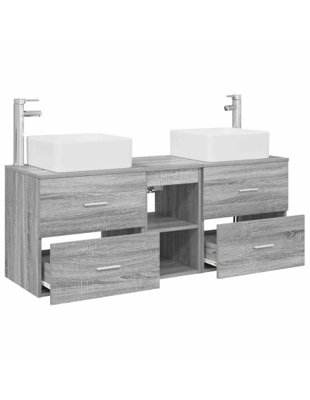 Set di Armadi da Bagno 3 pz Sonoma grigio 49,5 x 41 x 63 cm