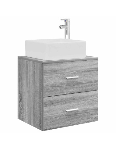 Set di Armadi da Bagno 3 pz Sonoma grigio 49,5 x 41 x 63 cm