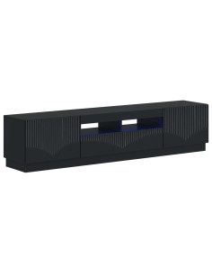 Mobile TV LED a 5 pezzi Nero Legno ingegnerizzato