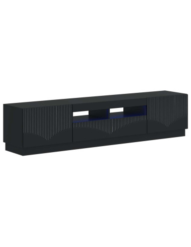 Mobile TV LED a 5 pezzi Nero Legno ingegnerizzato