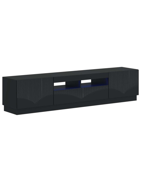 Mobile TV LED a 5 pezzi Nero Legno ingegnerizzato