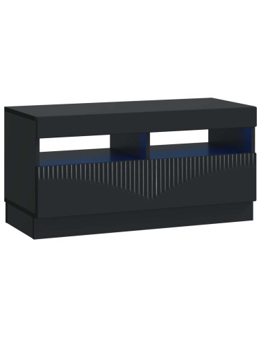 Mobile TV LED a 5 pezzi Nero Legno ingegnerizzato
