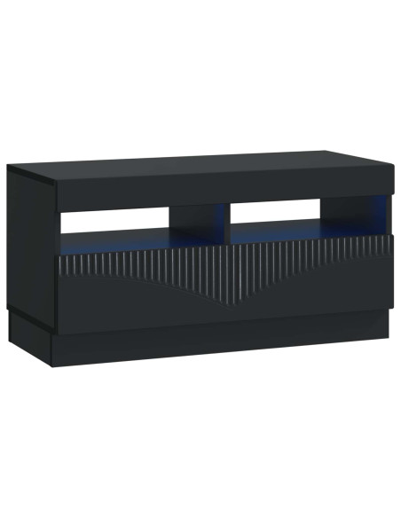Mobile TV LED a 5 pezzi Nero Legno ingegnerizzato
