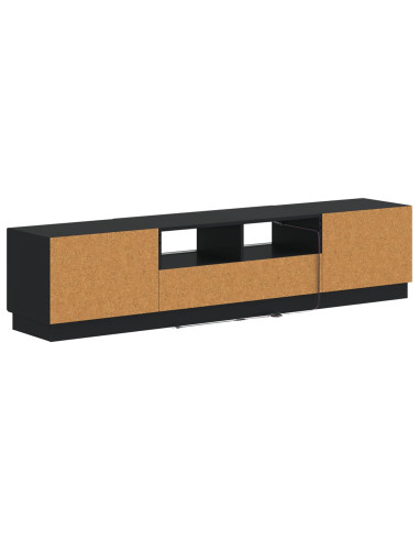 Mobile TV LED a 5 pezzi Nero Legno ingegnerizzato