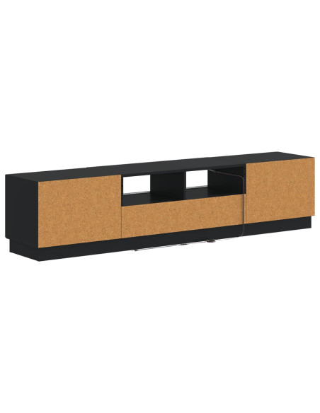 Mobile TV LED a 5 pezzi Nero Legno ingegnerizzato
