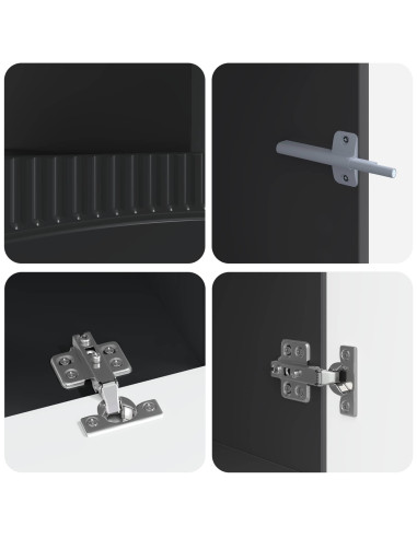Mobile TV LED a 5 pezzi Nero Legno ingegnerizzato