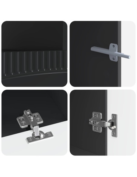 Mobile TV LED a 5 pezzi Nero Legno ingegnerizzato