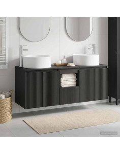 Set di Armadi da Bagno 3 pz Nero 49,5 x 44,5 x 65,5 cm