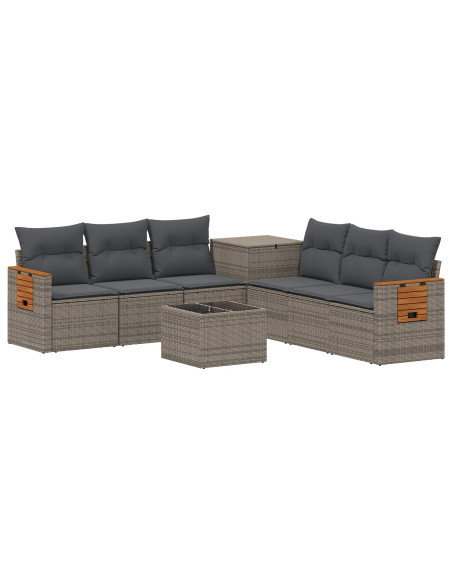Set di divani 8 pz Grigio e Grigio Scuro