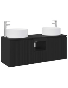 Set di Armadi da Bagno 3 pz Nero 49,5 x 44,5 x 65,5 cm 2