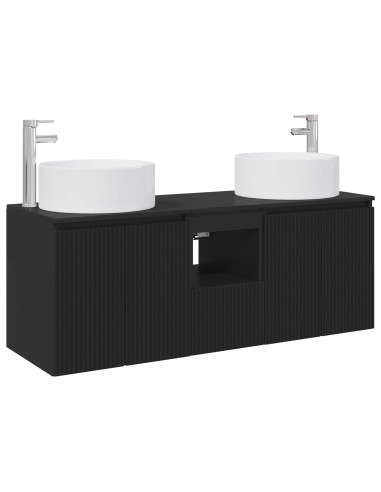 Set di Armadi da Bagno 3 pz Nero 49,5 x 44,5 x 65,5 cm