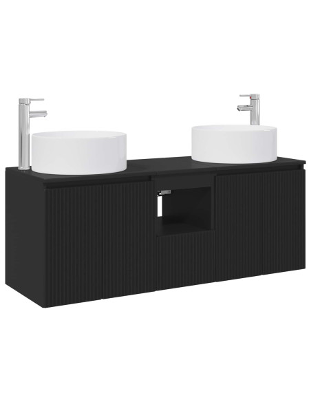 Set di Armadi da Bagno 3 pz Nero 49,5 x 44,5 x 65,5 cm