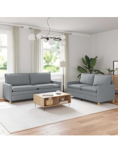 Set di divani 2 pz Grigio Chiaro Tessuto