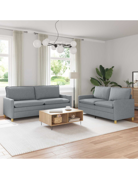 Set di divani 2 pz Grigio Chiaro Tessuto
