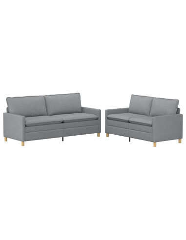 Set di divani 2 pz Grigio Chiaro Tessuto