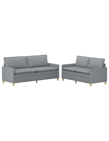 Set di divani 2 pz Grigio Chiaro Tessuto