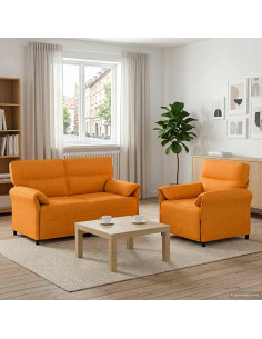 Set di divani 2 pz Giallo Scuro Tessuto