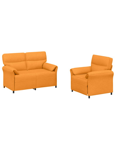 Set di divani 2 pz Giallo Scuro Tessuto
