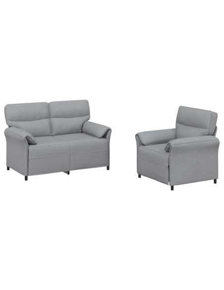 Set di divani 2 pz Grigio Chiaro Tessuto
