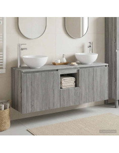 Set di Armadi da Bagno 3 pz Sonoma grigio 49,5 x 41 x 64,5 cm