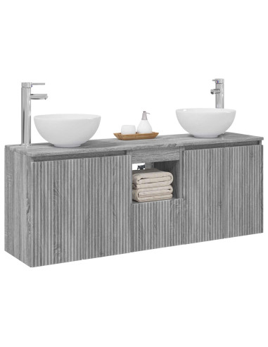 Set di Armadi da Bagno 3 pz Sonoma grigio 49,5 x 41 x 64,5 cm