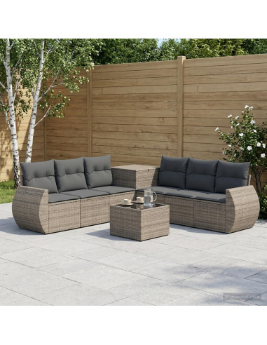 Set di divani 8 pz Grigio e Grigio Scuro