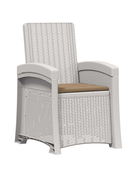 Set da Pranzo per Giardino 5 pz Bianco e Tortora PP