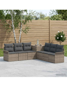 Set di divani 7 pz Grigio e Grigio Scuro