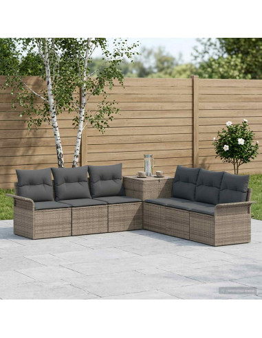 Set di divani 7 pz Grigio e Grigio Scuro