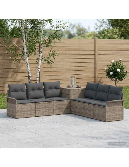 Set di divani 7 pz Grigio e Grigio Scuro