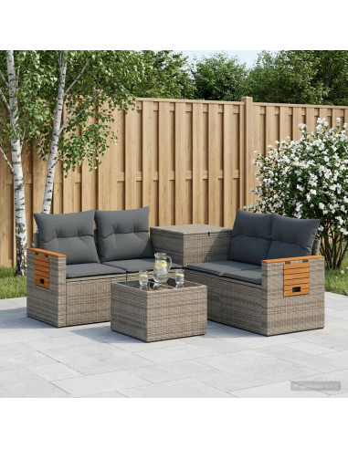Set di divani 6 pz Grigio e Grigio Scuro
