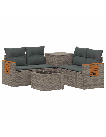 Set di divani 6 pz Grigio e Grigio Scuro
