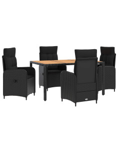 Set da pranzo per esterni 5 pz Nero 2