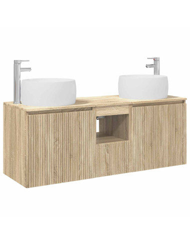 Set di Armadi da Bagno 3 pz Rovere Sonoma 49,5 x 44,5 x 66 cm