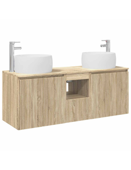 Set di Armadi da Bagno 3 pz Rovere Sonoma 49,5 x 44,5 x 66 cm