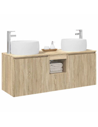 Set di Armadi da Bagno 3 pz Rovere Sonoma 49,5 x 44,5 x 66 cm