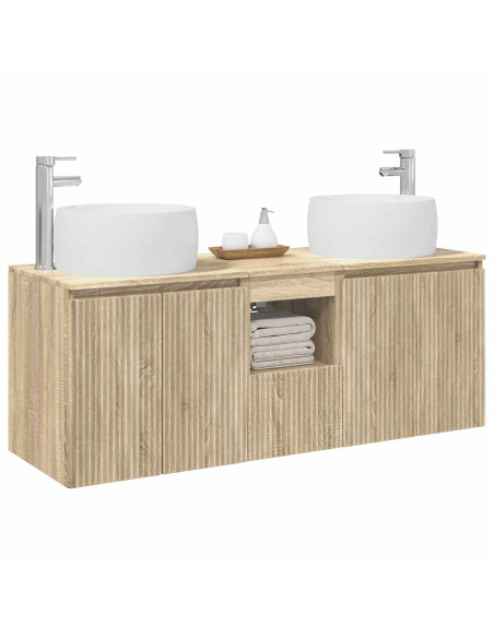 Set di Armadi da Bagno 3 pz Rovere Sonoma 49,5 x 44,5 x 66 cm