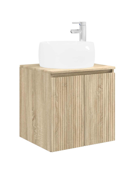 Set di Armadi da Bagno 3 pz Rovere Sonoma 49,5 x 44,5 x 66 cm