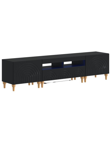 Mobile TV LED a 3 pezzi Nero Legno ingegnerizzato