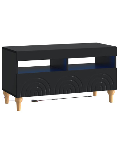 Mobile TV LED a 3 pezzi Nero Legno ingegnerizzato