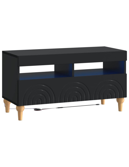 Mobile TV LED a 3 pezzi Nero Legno ingegnerizzato