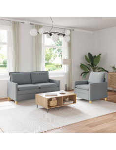 Set di divani 2 pz Grigio Chiaro Tessuto