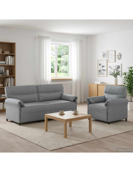 Set di divani 2 pz Grigio Chiaro Tessuto